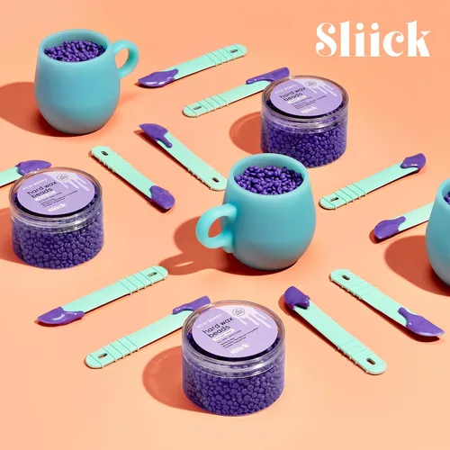 Miniatura 6 de Kit de cera para depilación en casa Sliick para mujeres – aroma a bayas de acai, kit de cera dura para depilación, taza de fusión para microondas