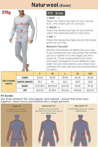 Miniatura 2 de Naturwool - Conjunto de ropa interior térmica para hombre, 100 % lana merina, capa base superior e inferior