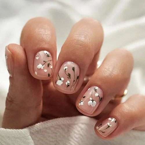 Miniatura 10 de Uñas postizas cortas a presión, uñas acrílicas cuadradas, coloridas de cobertura completa, uñas adhesivas brillantes en líneas, uñas reutilizables