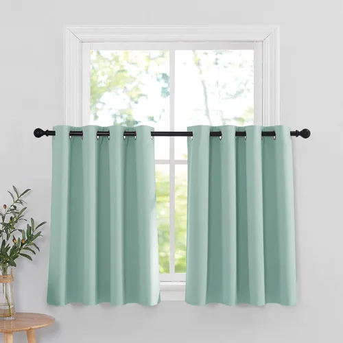 Miniatura 122 de RYB HOME Cortinas opacas de cocina de 36 pulgadas de largo, tratamiento de privacidad para ventanas pequeñas, aislamiento térmico, telón de fondo