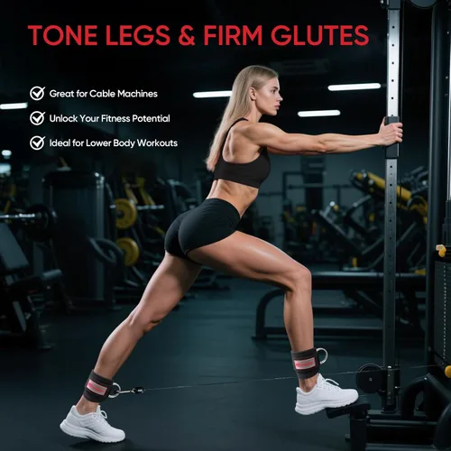 Miniatura 6 de FitBeast Sistema de poleas para gimnasio y tobillo y asas de gimnasio, sistema de polea de peso para gimnasio LAT Pulldown, correa de tobillo