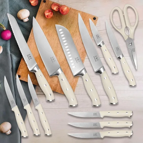 Miniatura 5 de WANGMAZI Juego de cuchillos de alta calidad, acero inoxidable forjado de alto carbono, juego de cuchillos afilados para cocina, mango ergonómico