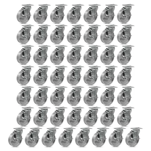 Miniatura 10 de Ruedas industriales resistentes de 3 x 1.25 pulgadas, capacidad de 350 libras, ruedas de hierro fundido y marco de acero para carros, carritos
