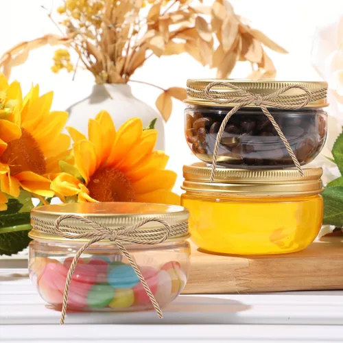Miniatura 4 de Suclain 50 Piezas Frascos de Conservas de 3 oz Frascos Mason Miniatura con Tapas Recipientes Pequeños Transparentes para Conservas para Regalos