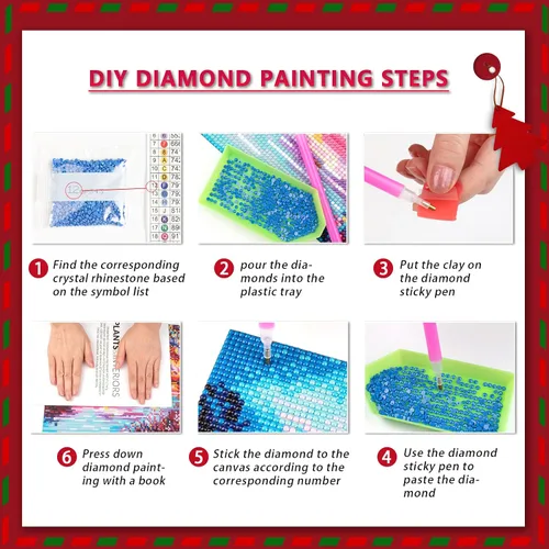 Miniatura 7 de LazyFold Kits de pintura de diamantes, kits de arte de diamantes de corazón 5D para principiantes, kits de arte de diamantes de bricolaje
