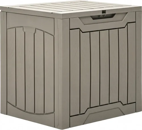 Miniatura 9 de YITAHOME Caja grande de cubierta de 120 galones con parte delantera en forma de X, cajas de almacenamiento de resina para exteriores, banco de Negro