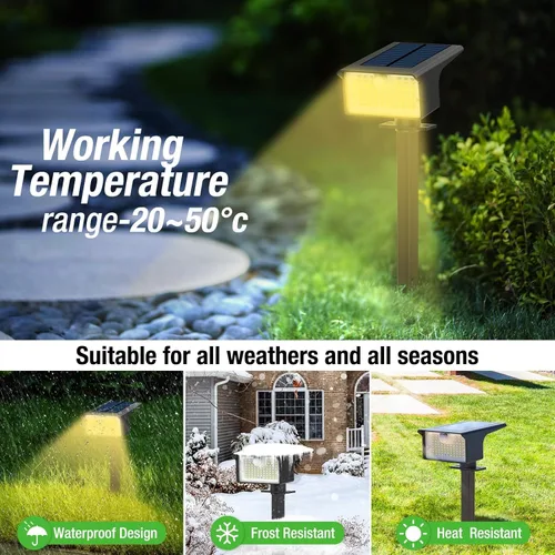 Miniatura 5 de [Paquete de 3 y 62 LED] Reflectores Solares para Exteriores con Sensor de Movimiento, 3 Modos de Sensor de Movimiento, Luces para Exteriores, 2