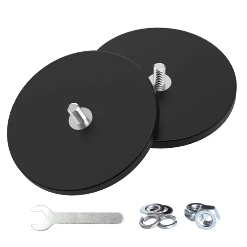 Miniatura 12 de Magnetpro 2 Piezas Imanes de Montaje Fuertes con Revestimiento de Goma Antiarañazos, Más de 120 LB de Potencia Adhesiva, Base de Ensamblaje
