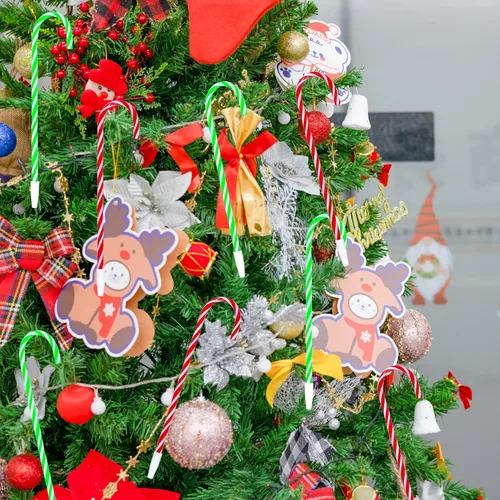 Miniatura 6 de Yolyoo 48 piezas de bolígrafos de bastón de caramelo navideño - Bolígrafo de bastón de caramelo con rayas para papelería de regalo de fiesta