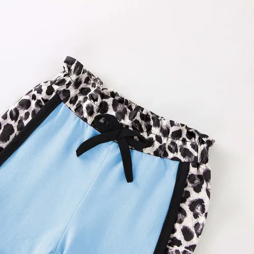Miniatura 53 de Ropa de verano para niña, camiseta de manga corta para bebé, pantalones cortos, estampado de leopardo, camuflaje, de 18 meses a 6 años
