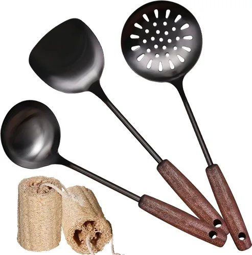 Miniatura 10 de MARTE Juego de utensilios de cocina de cocina con soporte para utensilios, 8 herramientas de servir, juego de espátulas de cocina de acero Juego de 7