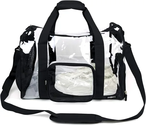 Miniatura 5 de Mochila grande transparente, mochila resistente transparente de PVC transparente, Negro (Gym Black)