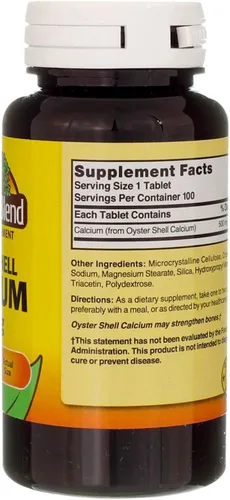 Miniatura 4 de Nature's Blend Oyster Shell Calcio 500 mg Comprimidos - 100 ct, paquete de 2