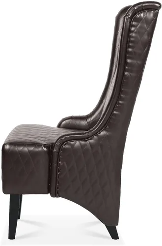 Miniatura 5 de Silla de brazo de piel sintética de respaldo alto, silla moderna de acento de 23.03 pulgadas, silla de respaldo de ala ancha, silla auxiliar, silla
