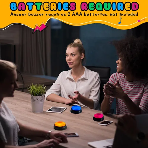 Miniatura 6 de Honoson Paquete de 8 botones de respuesta grabables, botones de sonido programables personalizables, divertidos regalos de cumpleaños para familia