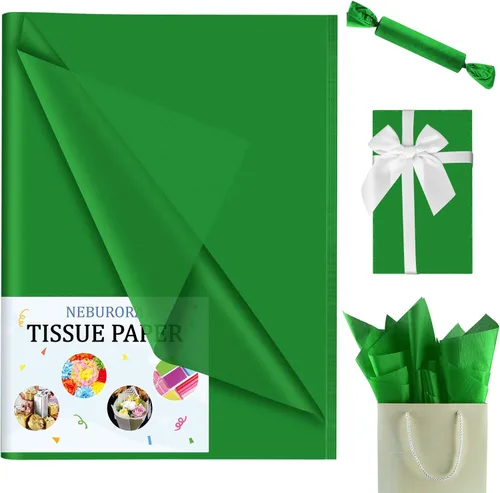 Miniatura 2 de NEBURORA Papel de seda verde para bolsas de regalo, 60 hojas, 14 x 20 pulgadas, papel de embalaje a granel para envoltura de regalo, relleno