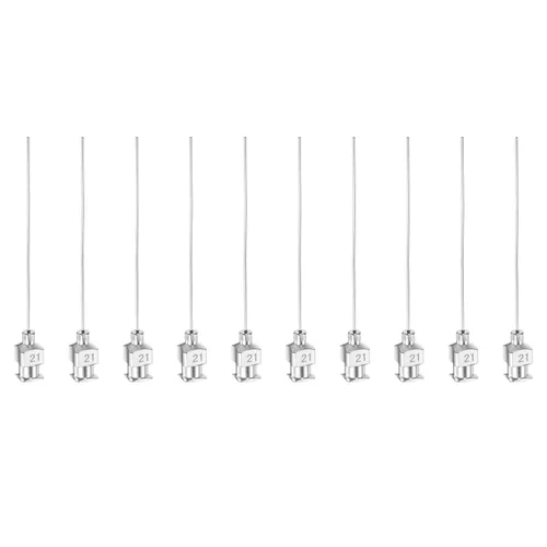 Miniatura 22 de HARFINGTON 10 agujas dispensadoras de acero inoxidable calibre 16, 1 1/2 pulgadas, tubo de aguja de pegamento de metal, puntas romas, Luer Lock