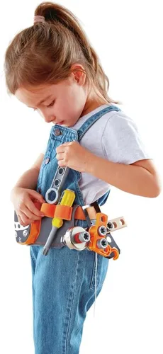 Miniatura 7 de Hape Junior Inventor Scientific - Cinturón de herramientas 19 piezas de componentes utilitarios STEAM cinturón de almacenamiento de herramientas