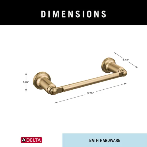 Miniatura 8 de Delta Saylor (1-Paquete) Barra de Toalla de 8'' para Baño, Barra de Toalla de Bronce Champán para Pared de Baño, Soporte de Toalla de Mano, Varilla