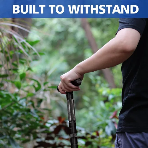 Miniatura 2 de aiGear G2 Tactical Hiking Stick, Heavy-Duty 6-8 Section Adjustable Walking Staff for Men Women, Aerospace Aluminum Trekking Poles with Multi-Tool