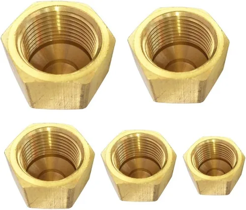 Miniatura 7 de Latón 45 Grados Tapa Abocinada para Tubo de 5/8" OD Tamaño de Rosca 7/8" Acoplamientos SAE 5 piezas