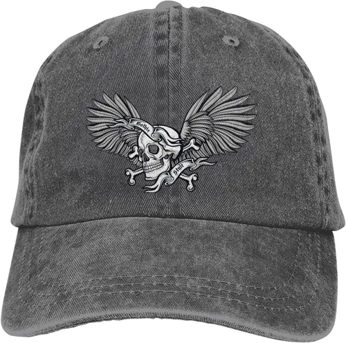 Miniatura 9 de Cowboy Hat Trendy Hats for Man and Women Djustable Four Season Outdoor Baseball Cap of Hell Skull with Angel Deep Heather