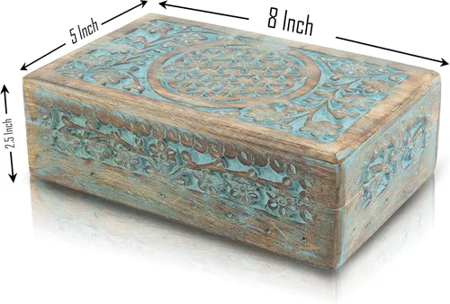 Miniatura 3 de Grandes ideas de regalo de cumpleaños, caja de joyería decorativa de madera hecha a mano, organizador de joyas, caja de recuerdos, cofre del tesoro