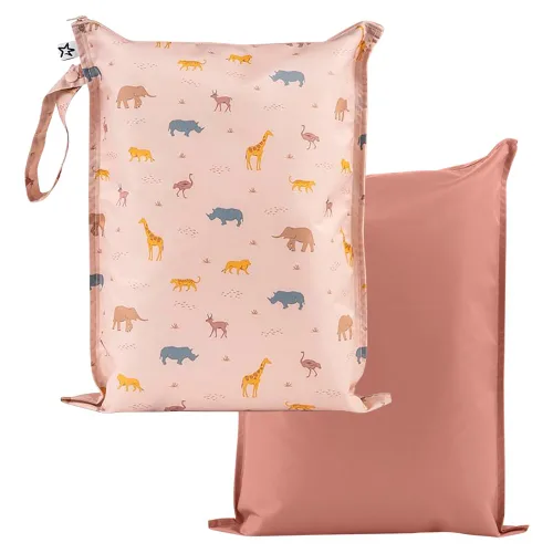 Miniatura 42 de Tiny Twinkle Bolsas Húmedas a Prueba de Desorden Paquete de 2 Bolsas Húmedas Reutilizables e Impermeables para Trajes de Baño Ropa de Bebé