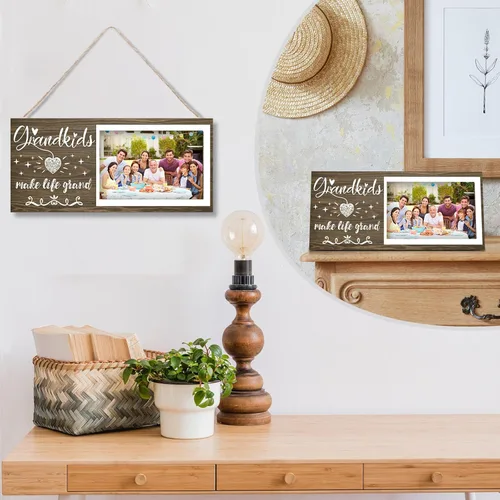 Miniatura 4 de Marco de fotos para nietos – Marco de fotos para abuelos que hacen la vida un gran regalo para la abuela abuelo de los nietos, centros de mesa, mesa
