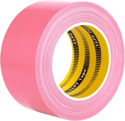 LLPT Cinta adhesiva de alta calidad de 2.36 pulgadas x 108 pies x 0.433 in, fácil de rasgar, sin residuos, fuerte adhesivo, color rosa (DT251)