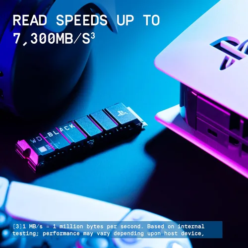 Miniatura 6 de WD_BLACK 1TB SN850P NVMe M.2 SSD con licencia oficial de expansión de almacenamiento para consolas PS5, hasta 7,300 MB/s, con disipador térmico