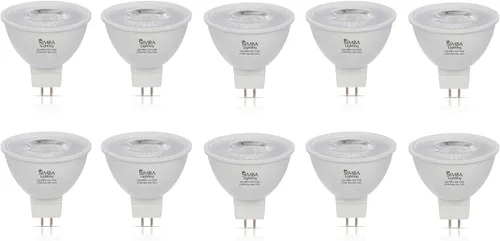 Simba Lighting Bombilla LED MR16 de 3.5 W 12 V (paquete de 10) Repuesto de foco halógeno de 20 W para paisaje, acento, rieles de luz, lámparas de