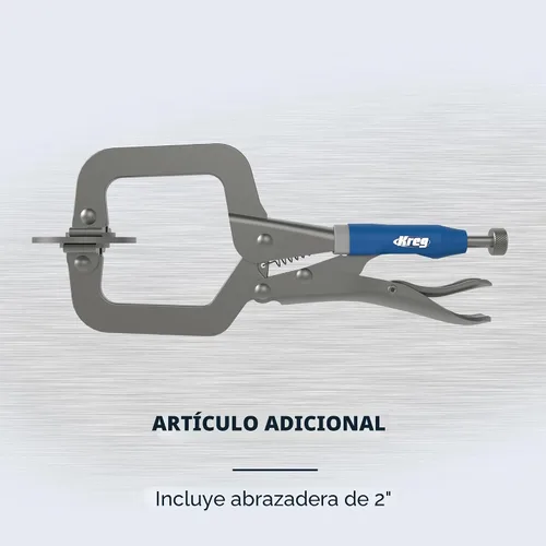 Miniatura 9 de KREG Plantilla Duradera para Agujeros de Bolsillo 320 con Abrazadera de Cara Clásica de 2 Pulgadas - Incluye Abrazaderas de Madera para Carpintería