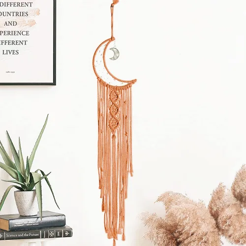 Miniatura 3 de JeogYong Kit de macramé, kit de macramé para atrapasueños de luna para niños y adultos principiantes, incluye anillos de aro de metal, cordón