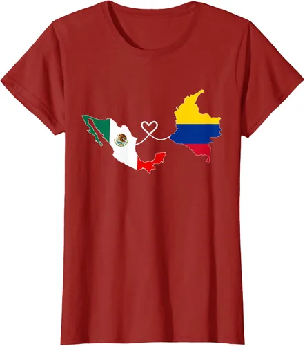 Miniatura 67 de Camiseta Half Colombian Half Mexican Flag Map DNA Mexico Colombia
