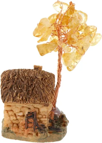 Miniatura 10 de Cabilock Adorno de árbol de piedras preciosas de cristal para árbol de dinero, mini oficina resina, árbol de dinero
