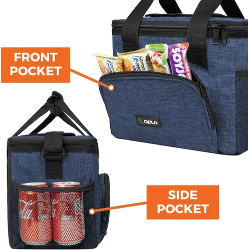 Miniatura 5 de OPUX Bolsa térmica suave, térmica y plegable con aislamiento térmico para hombres, trabajo, campamento, playa, viajes, portátil, suave, a prueba