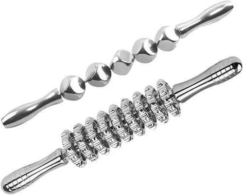 Miniatura 12 de ONUEMP Herramientas de terapia de masaje de acero inoxidable 4 en 1 para esculpir el cuerpo de hielo, kit de maderoterapia colombiana, raspado Gua