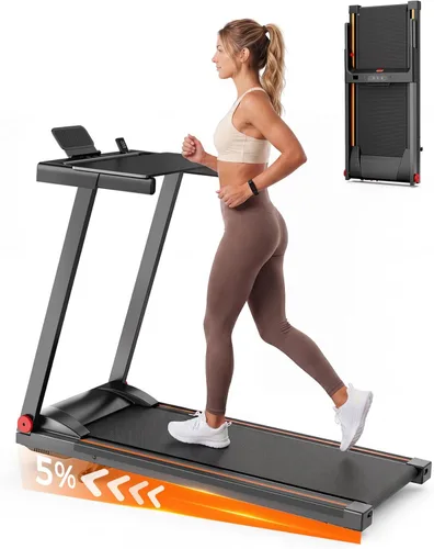 5% Incline Walking Pad Treadmill, 300LB Capacity Folding Treadmills for Home, Walking pad with Handle bar, 3.0 HP Quiet Dual Cushion System 2-Negro