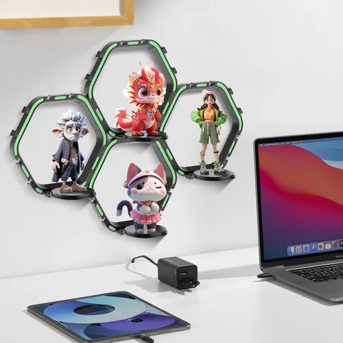Miniatura 7 de 8 estantes elevadores para figuras Funko POP, estante que brilla en la oscuridad, soportes de exhibición de figuras coleccionables, configuraciones