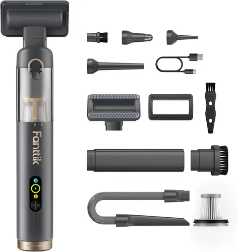 Miniatura 9 de Fanttik Slim V10 APEX - Aspiradora inalámbrica para automóvil, mini aspiradora portátil 4 en 1, potencia de succión de 19 kPa, pantalla digital Negro