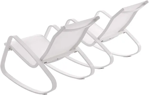 Miniatura 4 de Modway EEI-3180-WHI-WHI-SET - Juego de 2 sillas mecedoras de malla para patio al aire libre, color blanco