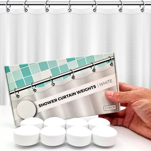 Miniatura 11 de Pesos magnéticos potentes anti-soplado para cortina de ducha para una experiencia de baño sin salpicaduras - Envueltos en silicona 360° - Nunca se