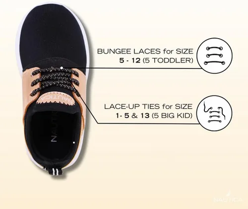 Miniatura 3 de Nautica - Tenis modernos y con detalles metálicos para niñas, zapato deportivo para correr con cordones I kappil I (niña grande, niña pequeña, niña)