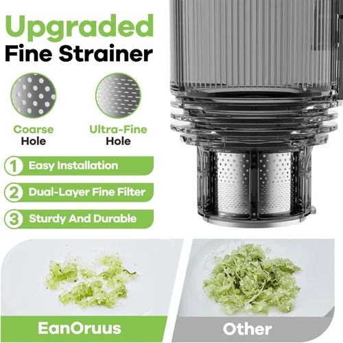 Miniatura 7 de EanOruus Exprimidor de prensa en frío, máquina extractor de jugo de canal de alimentación de 5.8 pulgadas de ancho con 400 W, alto rendimiento