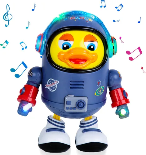 Berry President Pato espacial eléctrico, juguetes eléctricos con luces y sonidos, juguetes de baile para niños pequeños