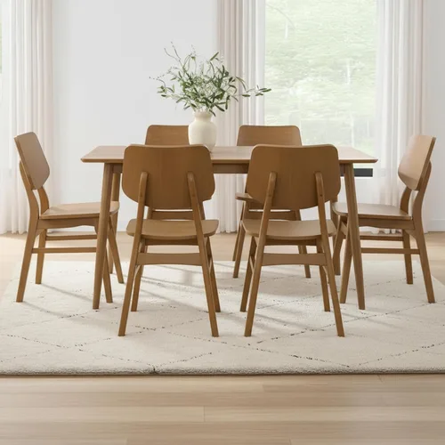 Miniatura 14 de Alaterre Furniture Calais Dining - Juego de 2 sillas de comedor moderno de mediados de siglo, juego de sillas de madera maciza con diseño