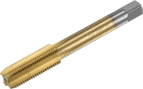 uxcell Grifo de rosca métrica M12 x 1.25 H2 recubierto de titanio HSS-CO (M35 Acero de alta velocidad) Flautas rectas Máquina Tornillo de rosca