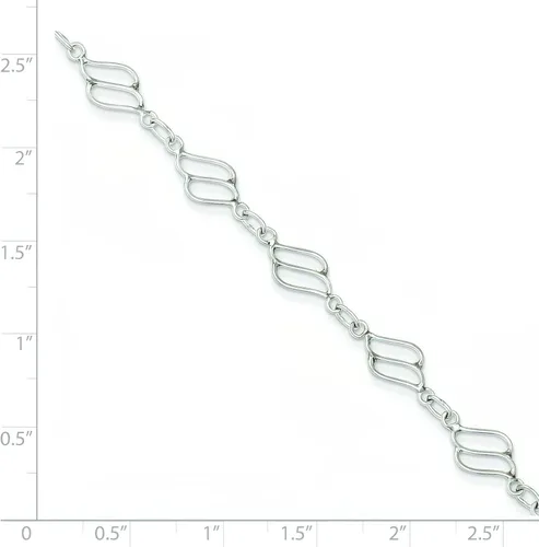 Miniatura 3 de Plata de ley Fancy Enlace Tobillera Cadena Joyería 10