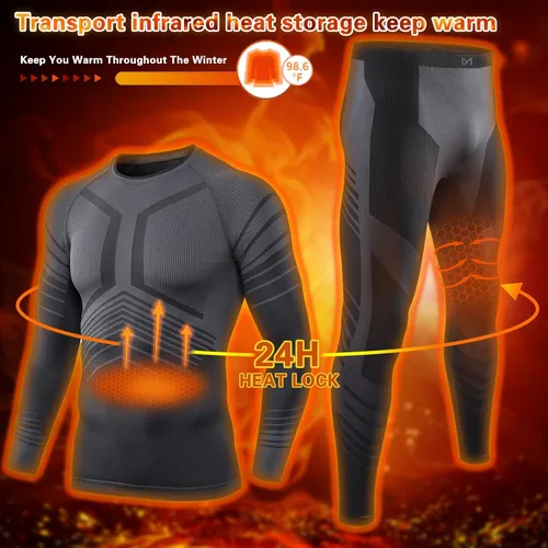 Miniatura 2 de MEETYOO Conjunto de ropa interior térmica para hombre Sport Long Johns Base Layer